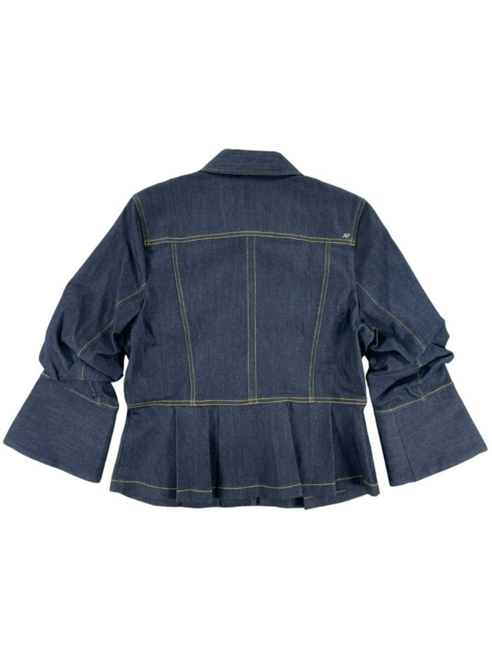 Cinq À Sept Seraphine Scrunched Seraphine Denim Jacket Indigo MSRP $395 Sz L NEW - Picture 2 of 12